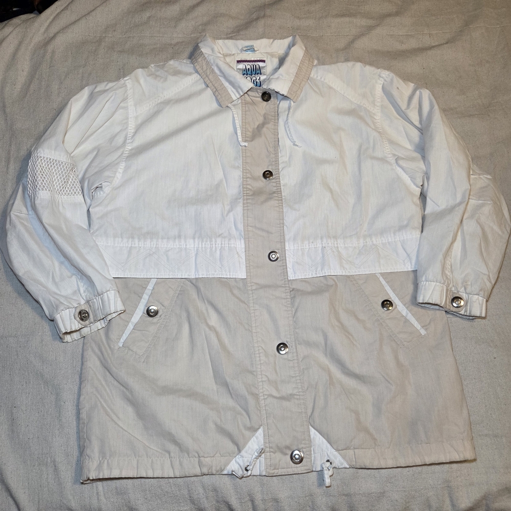 Gorpcore Windbreaker Vintage Mens L Colorblock Normcore Snap Front Pull Strings